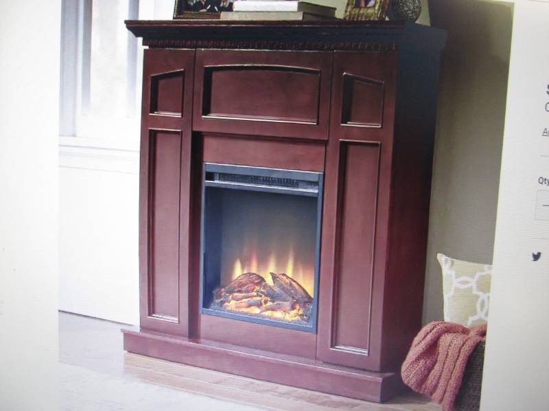 lot 55 image: Electric Storage Fireplace with Cor...