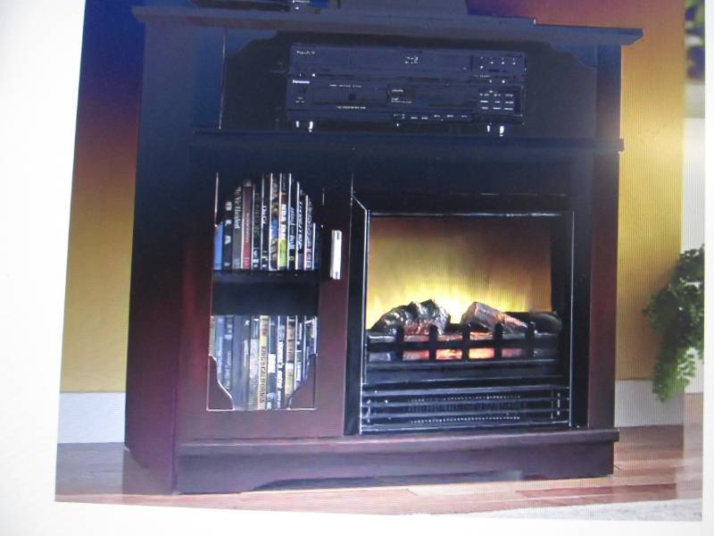 lot 62 image: Media Storage Electric Fireplace Ca...