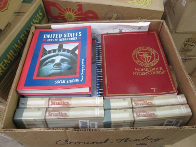 lot 102 image: Lot of 8 Boxes School Text Books -s...