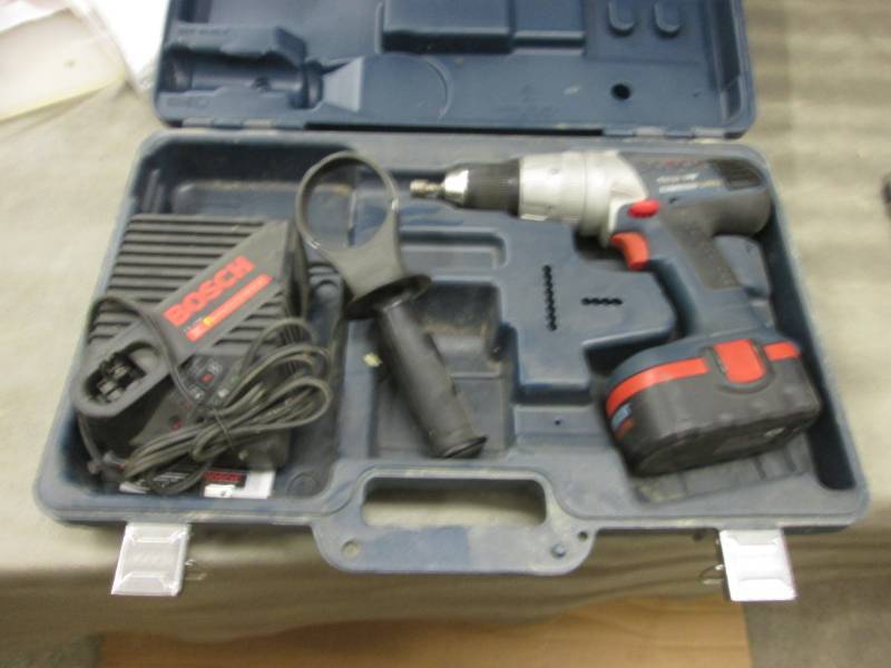 lot 117 image: Bosch 8V Hammer Drill with Case...