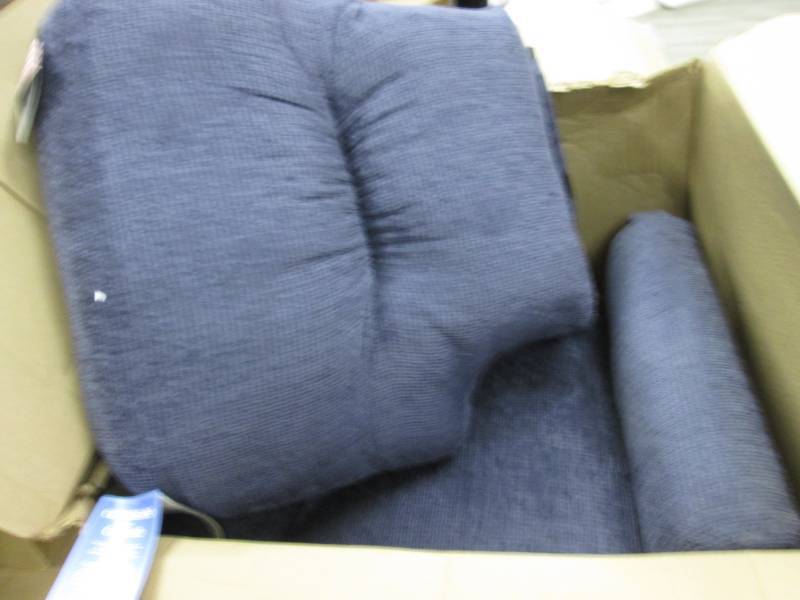 lot 123 image: Blue Serta Recliner open box Assemb...