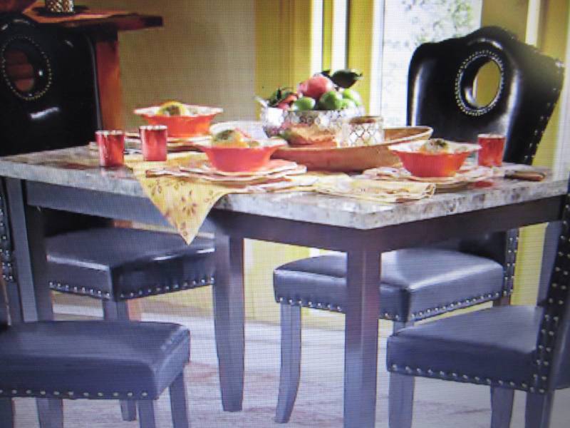 lot 147 image: Marble Dining Table open box Retail...
