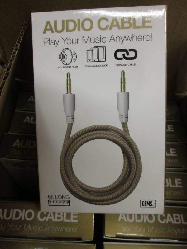 lot 155 image: Case of 48 Gold Braided Audio 6 ft ...