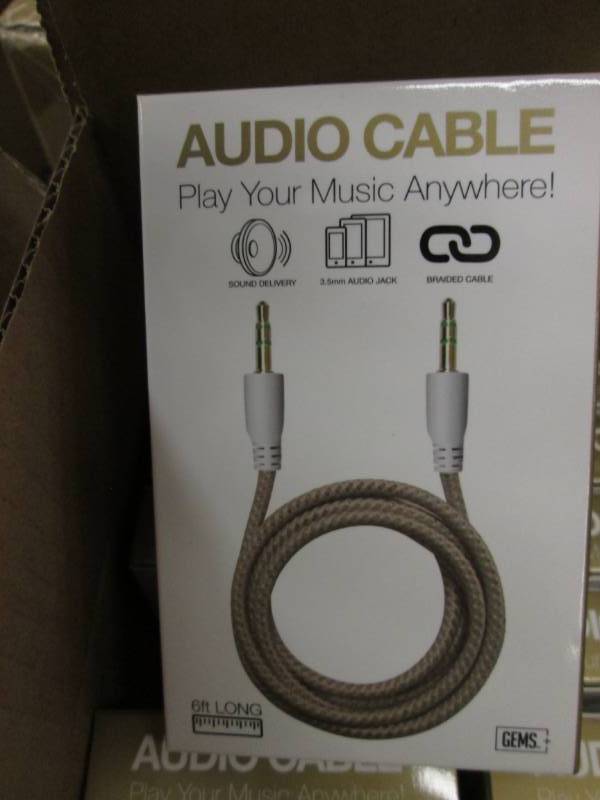 lot 156 image: Case of 48 Gold Braided Audio 6 ft ...