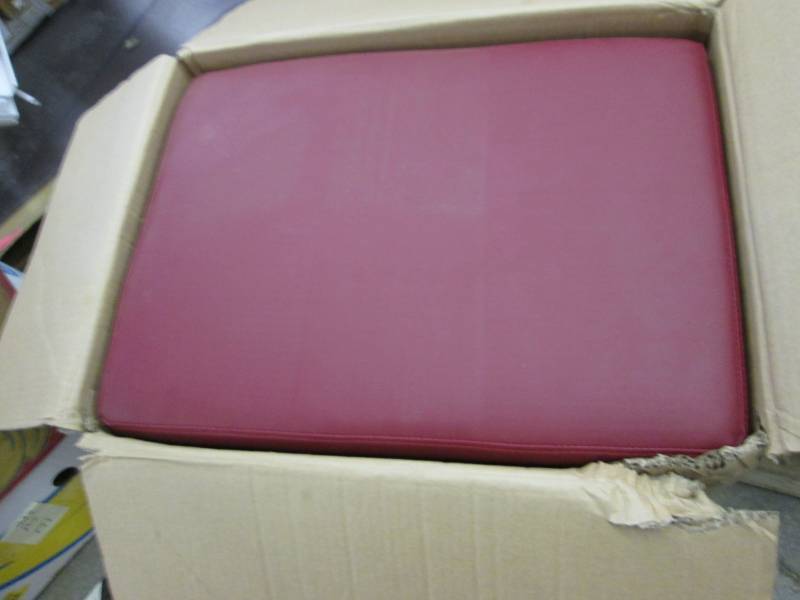 lot 174 image: File Storage Ottoman in Merlot open...