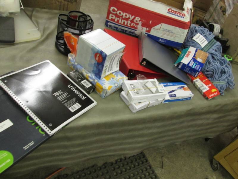 lot 282 image: Mop Heads, Pens, BandAids, Binders,...