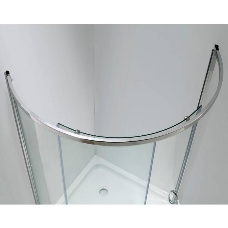 lot 282 image: OVE Decors Breeze 31 in. x 31 in. x 76 in. Shower Kit with Reversible Sliding Door - BaseWalls Not Included