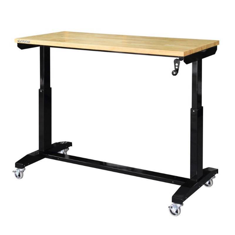 lot 42 image: Husky 52 in. W x 24 in. D Adjustable Height Workbench Table in Black, HOLT52XDB12 - NEW IN BOX