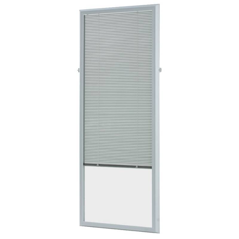 lot 75 image: ODL 0.59-in Cordless White Aluminum Light Filtering Door Blinds Mini-Blinds (Common 25-in Actual 24.75-in x 64-in)