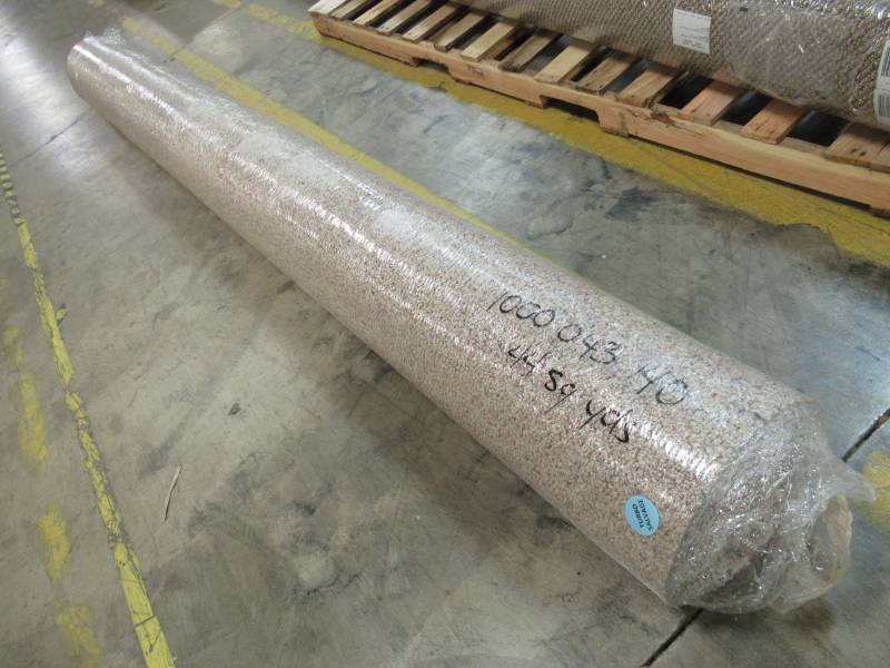 lot 16 image: 12 Roll of Beige Speckled Carpet, 44 Sq. Yrds with 14 pile.