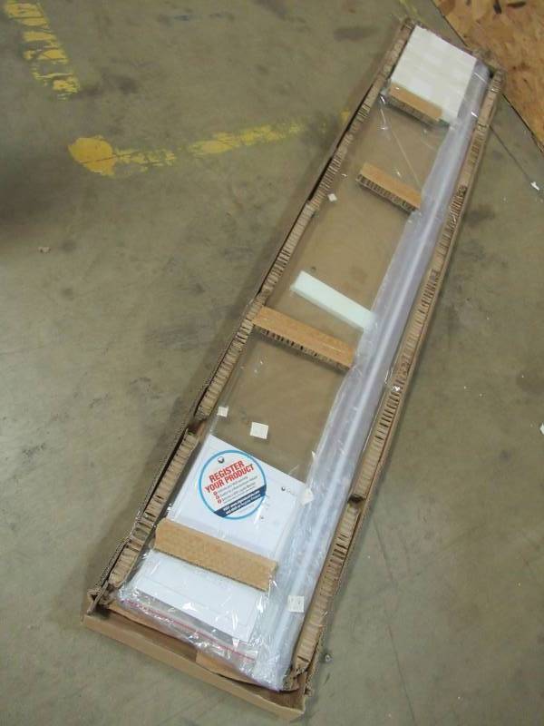 lot 77 image: Vigo End Glass Panel for VGO6042 Glass Pivot Door. Fixed Glass Panel Only. 12 X 72.