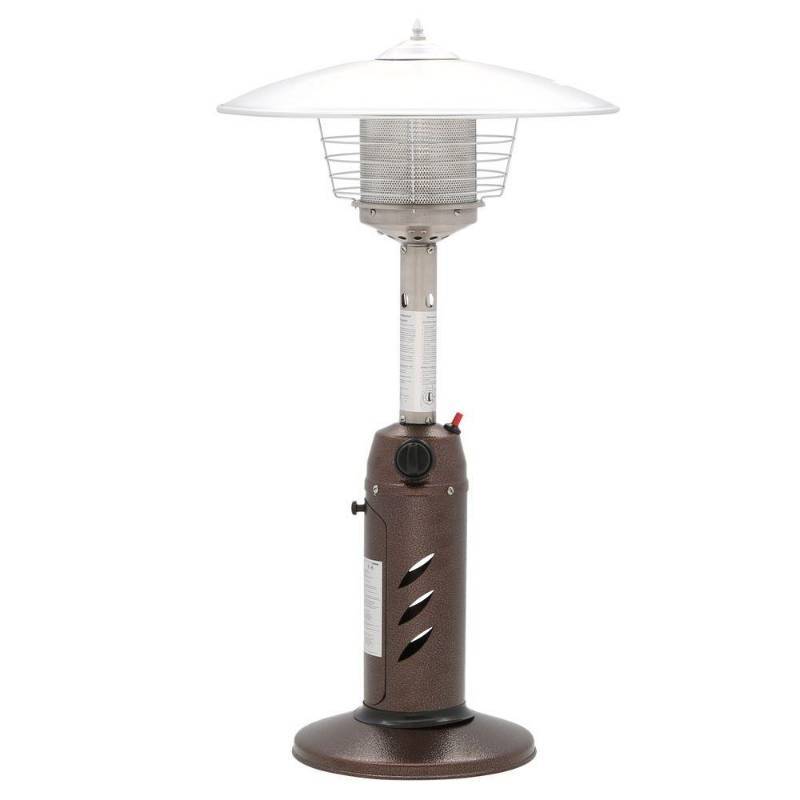 lot 107 image: Gardensun 11,000 BTU Powder Coated Bronze Tabletop Propane Patio Heater, HPS-C-PC