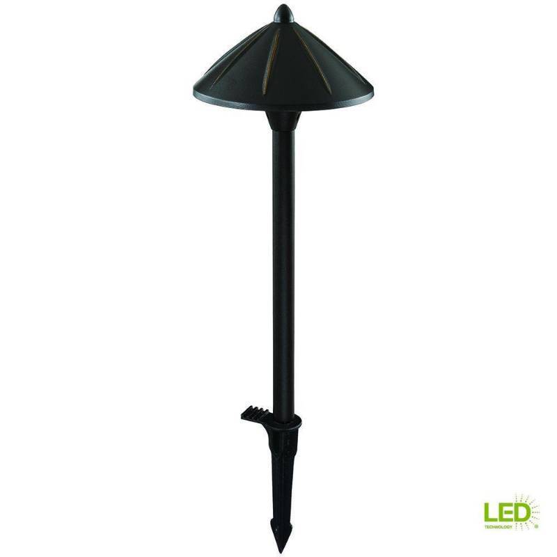 lot 132 image: 3 Hampton Bay Low-Voltage Bronze Outdoor Integrated LED Architectural Landscape Path Light, 21450