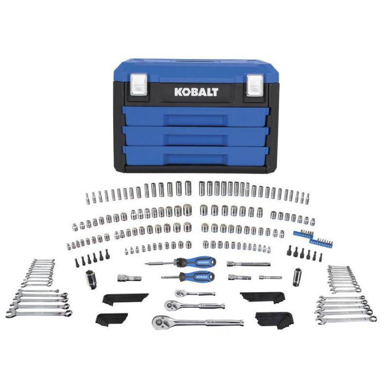 lot 146 image: Kobalt 227-Piece Standard (SAE) and Metric Polished Chrome Mechanics Tool Set 81239.
