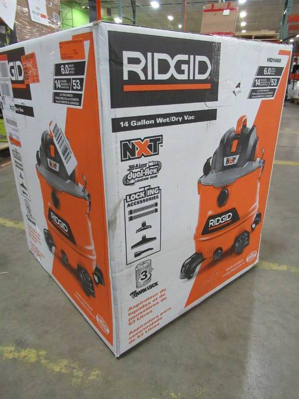 RIDGID 14 Gallon 6.0 Peak HP NXT Wet/Dry Shop Vacuum with Fine