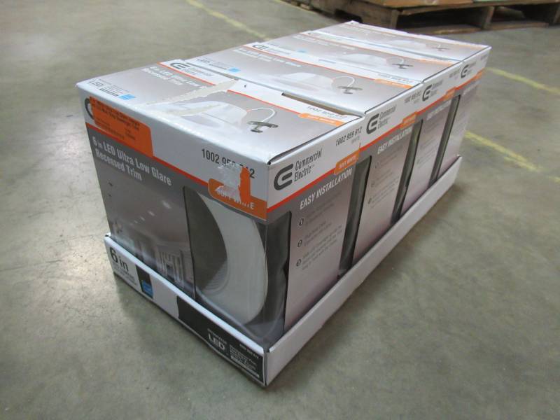 lot 131 image: 4 Commercial Electric 6 in. White Ultra Low Glare Integrated LED With Recessed Trim 1002959912