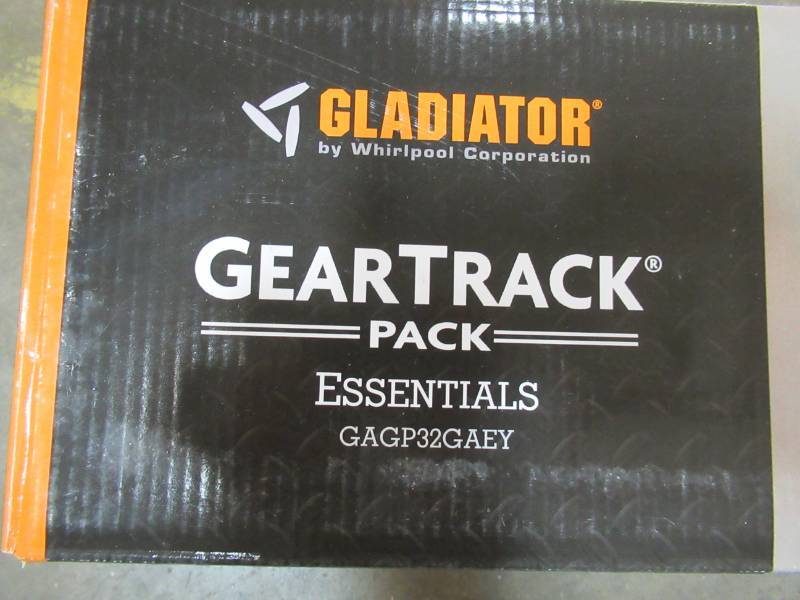 lot 94 image: Gladiator 32 in. L GearTrack Garage Track Storage System with 6-Hooks, GAGP32GAEY