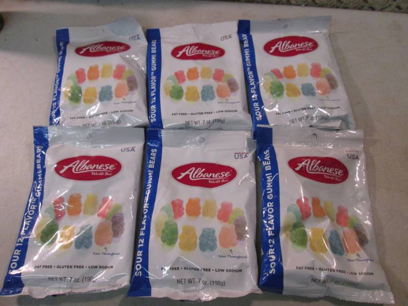 6 Bags of 12 Flavor Sour Gummi Bear...