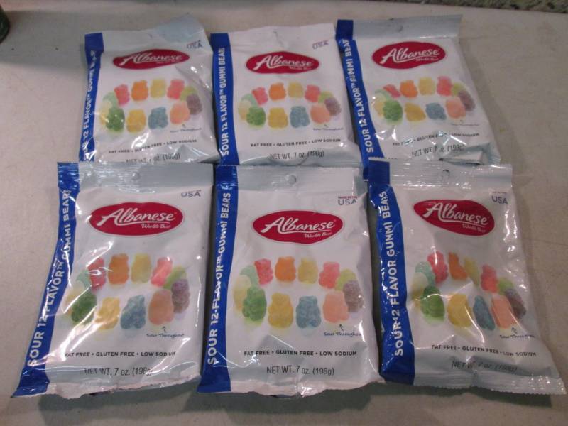 6 Bags of 12 Flavor Sour Gummi Bear...