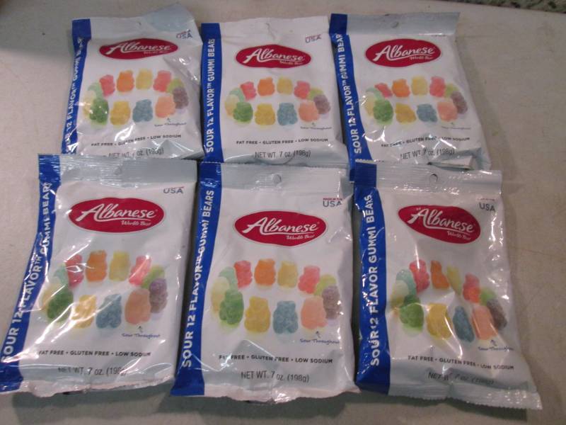 6 Bags of 12 Flavor Sour Gummi Bear...