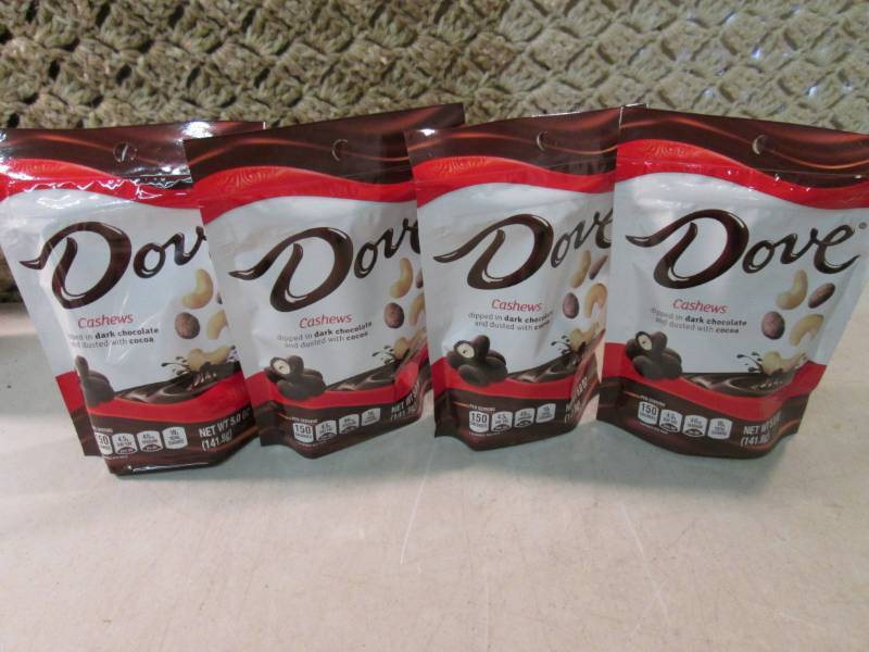 4 Bags of Dove Cashews Dipped in Da...