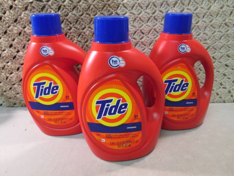 3 Big Bottles of Tide Original Laun...