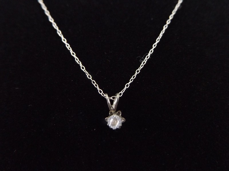 .925 Sterling Silver Diamond Accented Pendant Necklace