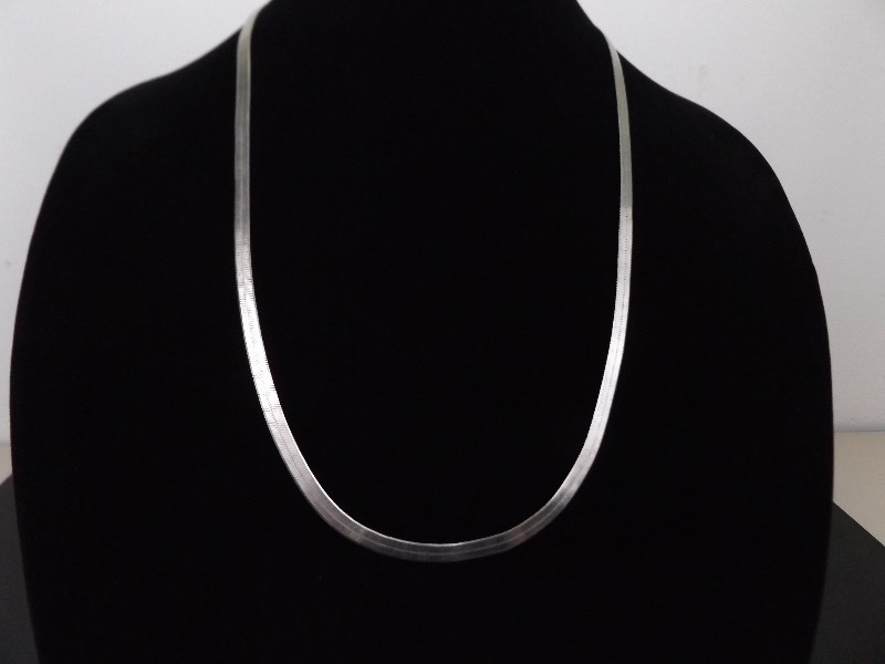 .925 Sterling Silver 5mm Herringbone Necklace