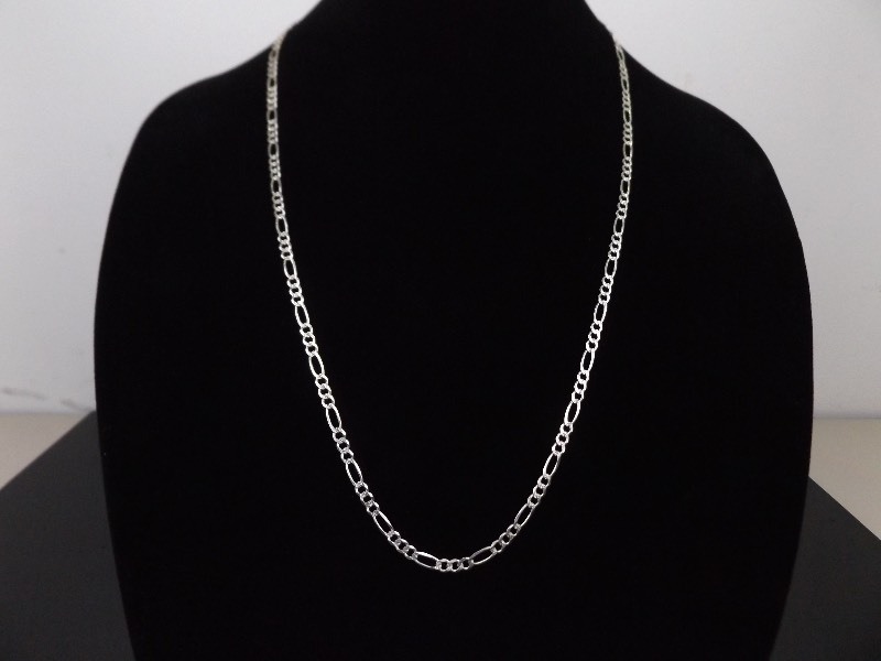 .925 Sterling Silver 5mm Figaro Link Necklace
