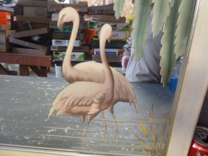 Vintage Flamingo Mirror