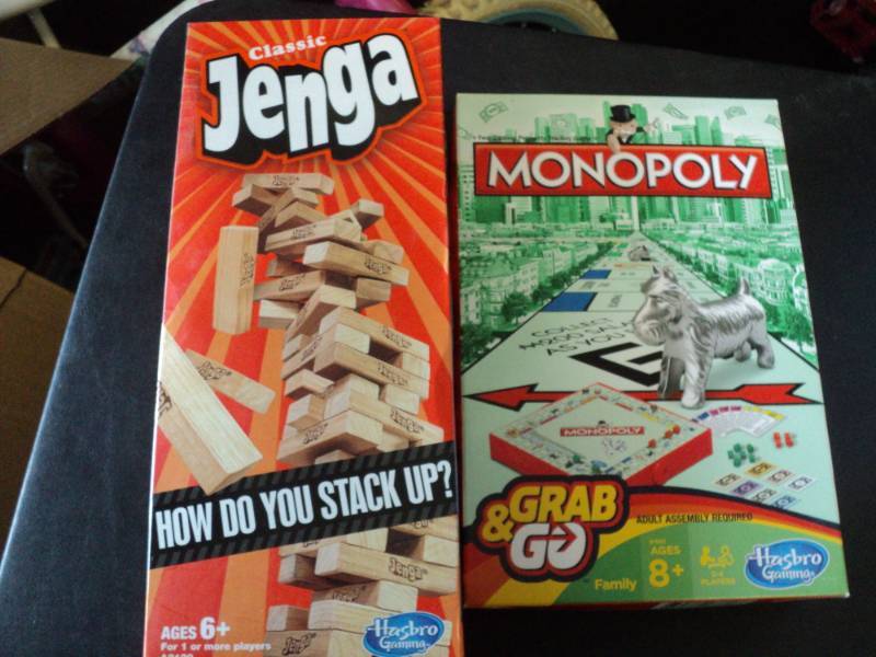 lot 23 image: Jenga and Monopoly...