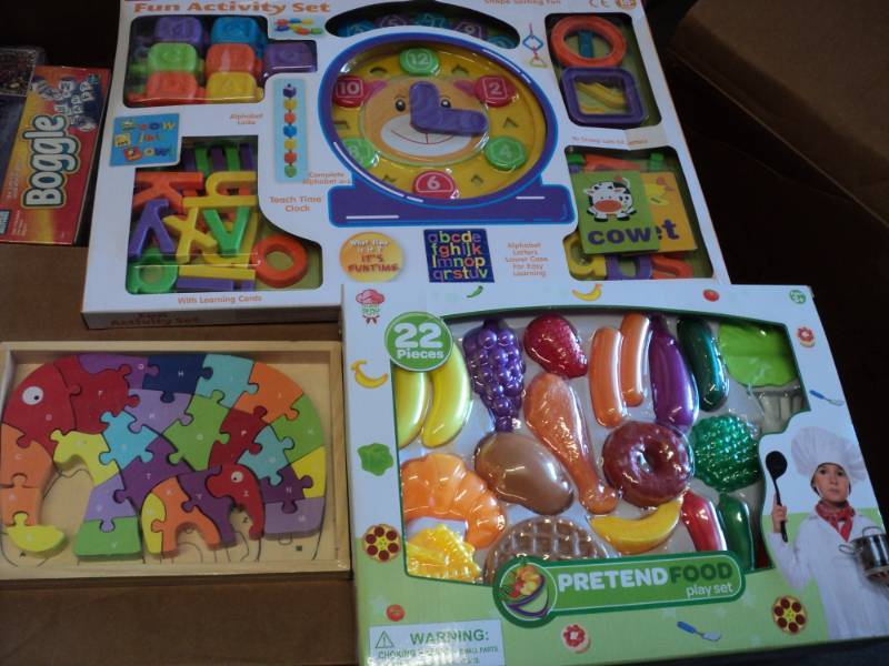 lot 50 image: Fun Activity Set, Wood Puzzle, and ...