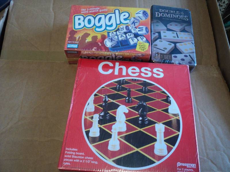 lot 62 image: Chess, Boggle and Double Dominoes...