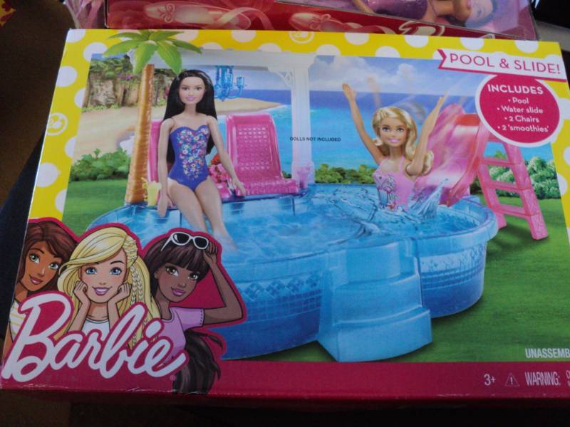 lot 65 image: Barbie and Barbie Pool and Slide Se...