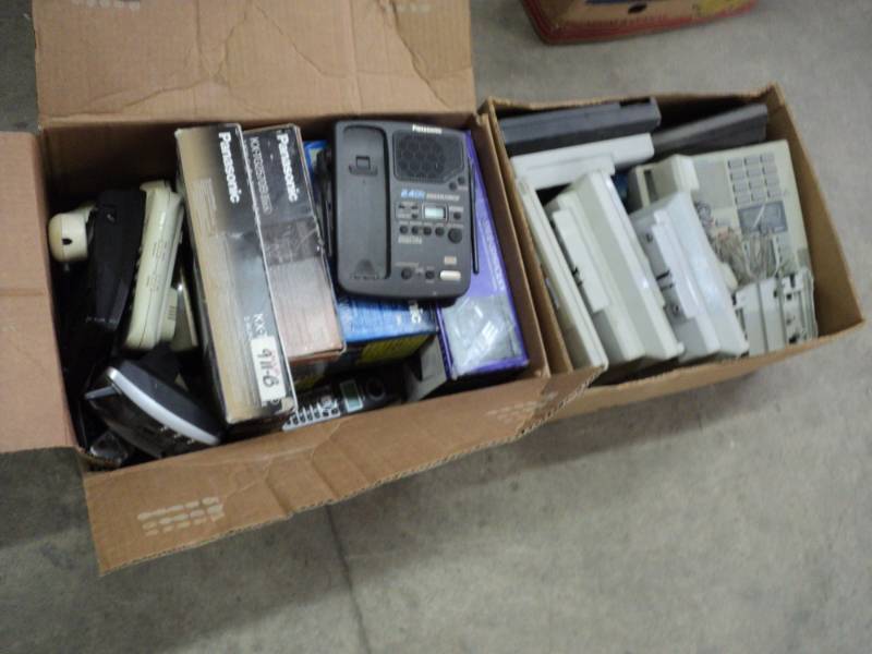 lot 33 image: 2 Boxes of Phones and Misc....