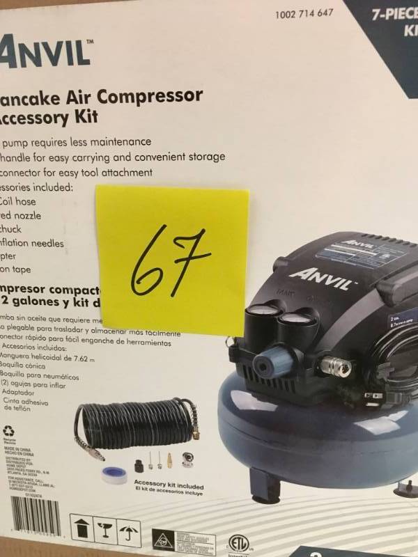 lot 67 image: ANVIL 2G Pancake Air Compressor in good working condition