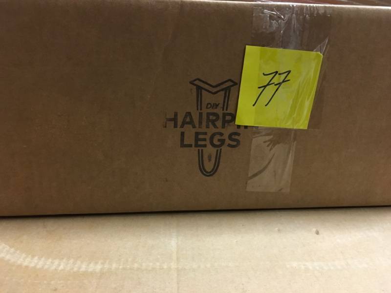 lot 77 image: Standard 38 in. Dia 18 in. Raw Steel 2-Rod Hairpin Leg in good working condition