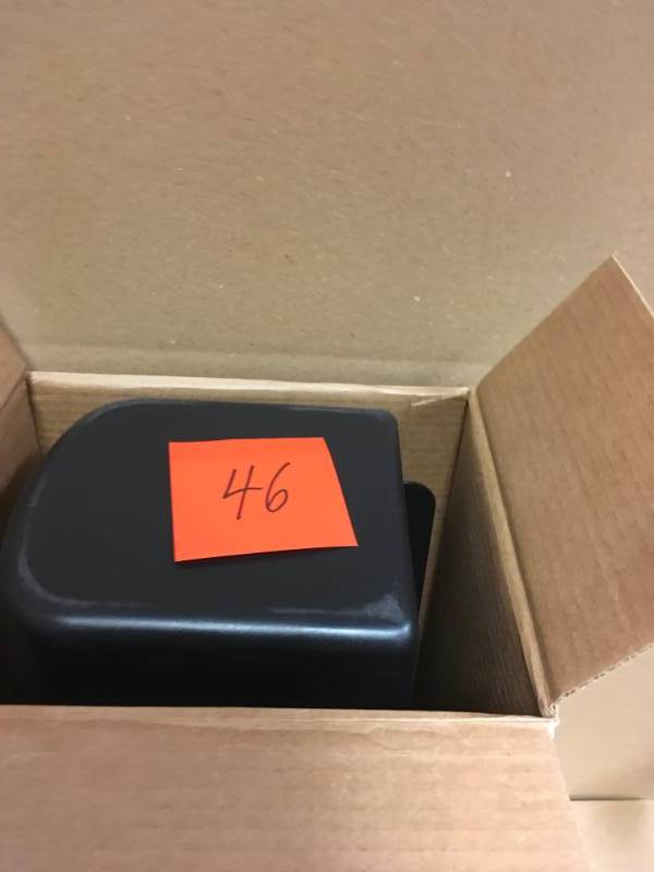 lot 46 image: Gibraltar Mailboxes Parsons Black Medium Post-Mount Plastic Mailbox in good condition