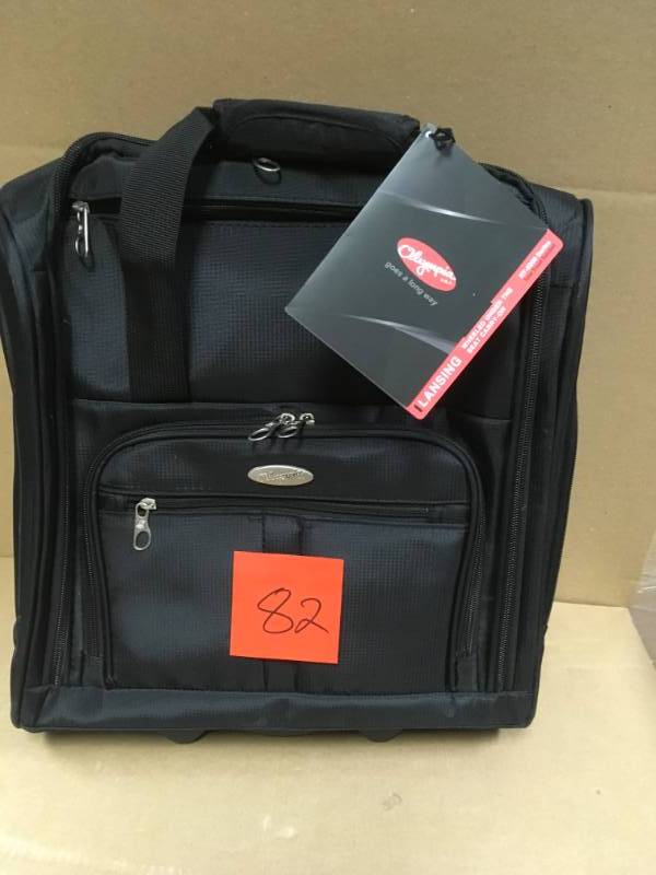 lot 82 image: Olympia USA Lansing Under the Seat Wheeled Carry-On not used