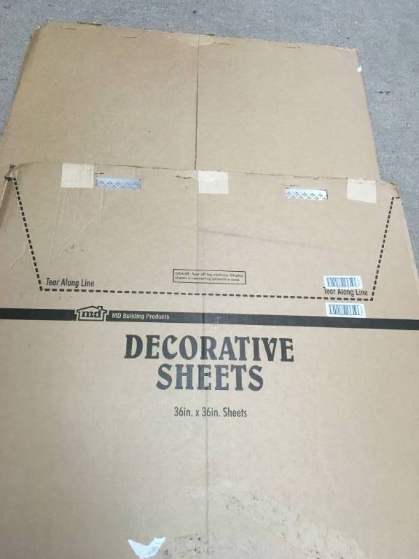 lot 99 image: M-D Building Products 36 in. x 36 in. Cloverleaf Aluminum Sheet, Silver 3 PK