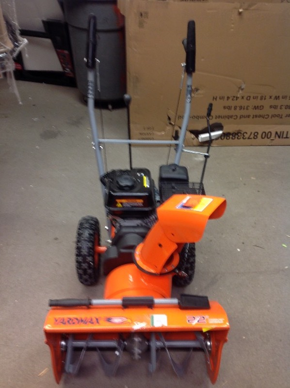 lot 112 image: YARDMAX 22 in. 2-Stage Gas Snow Blower in good conditions