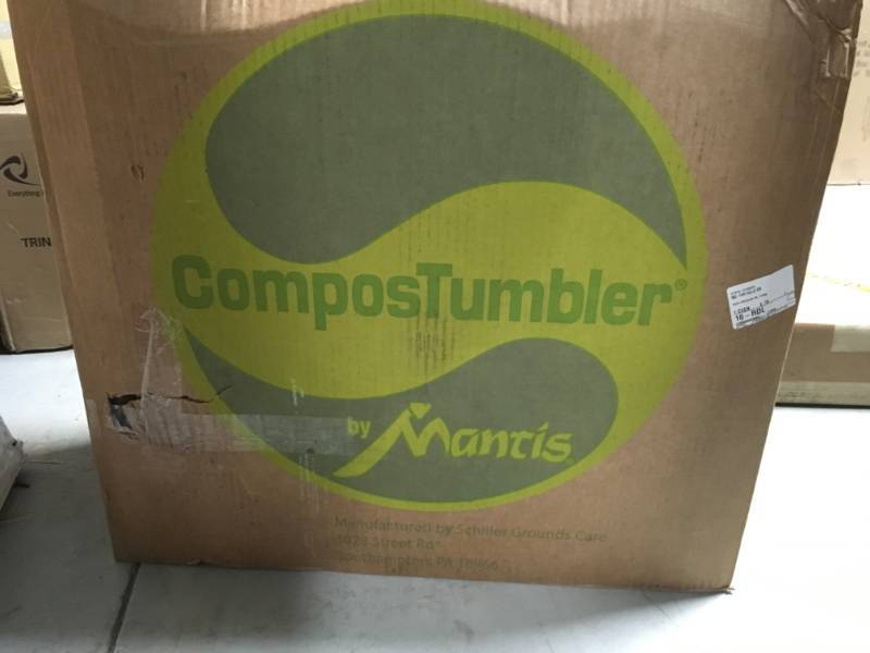 lot 5 image: Mantis 240 lbs. Backporch Composter Tumbler not used