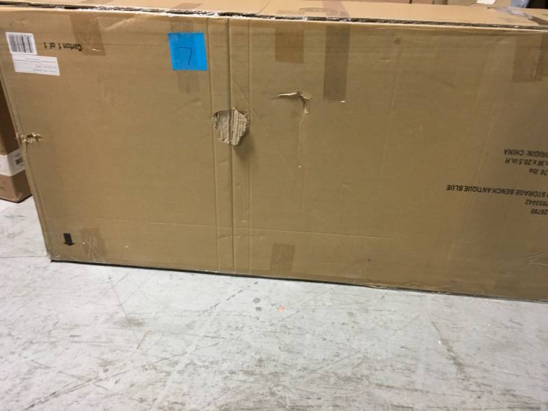 lot 7 image: Home Decorators Collection Laughlin Antique Blue Storage Bench not used