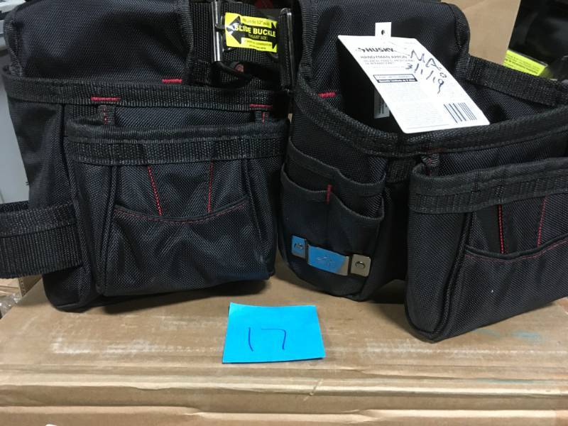 lot 17 image: Husky 12-Pocket Fabric Handyman Tool Rig in very good condition