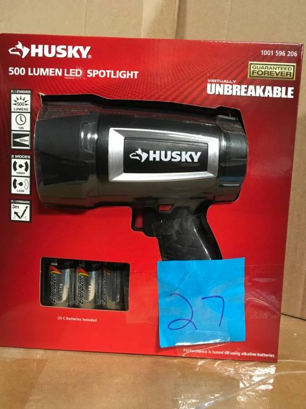 lot 27 image: Husky 500 Lumen LED Compact Unbreakable Spotlight not used