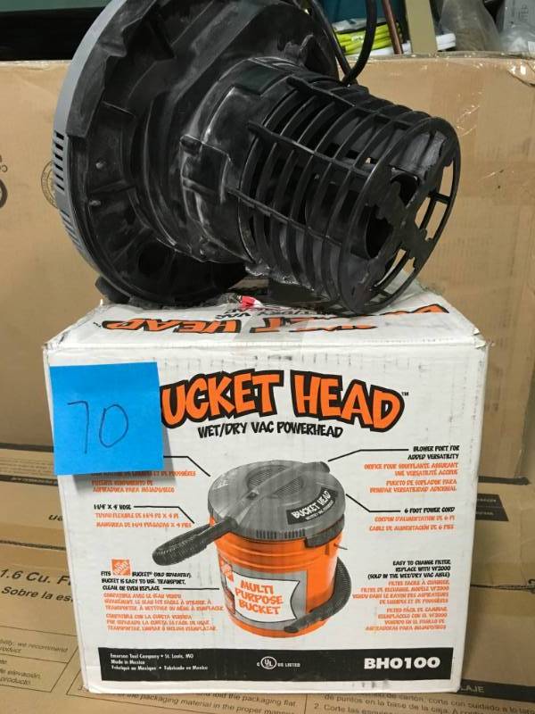 lot 70 image: Bucket Head 5 Gal. 1.75-Peak HP Wet Dry Vac USED in very good condition