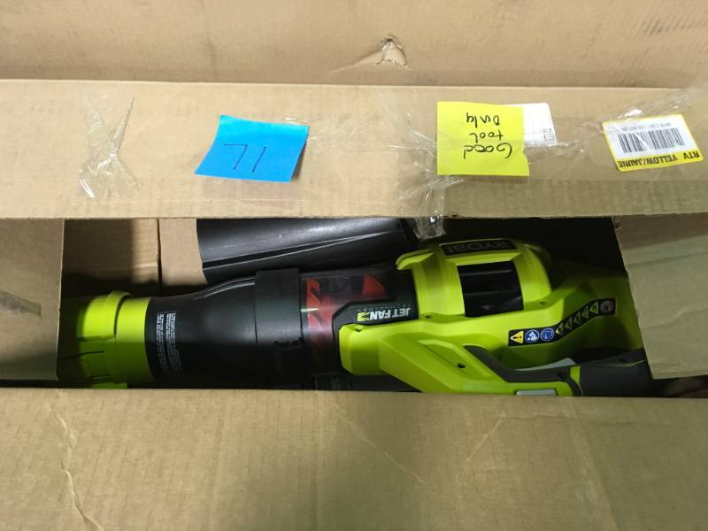 lot 71 image: RYOBI Reconditioned 110 MPH 480 CFM 40-Volt Lithium-Ion Cordless Jet Fan Leaf Blower - TOOL ONLY in very good condition