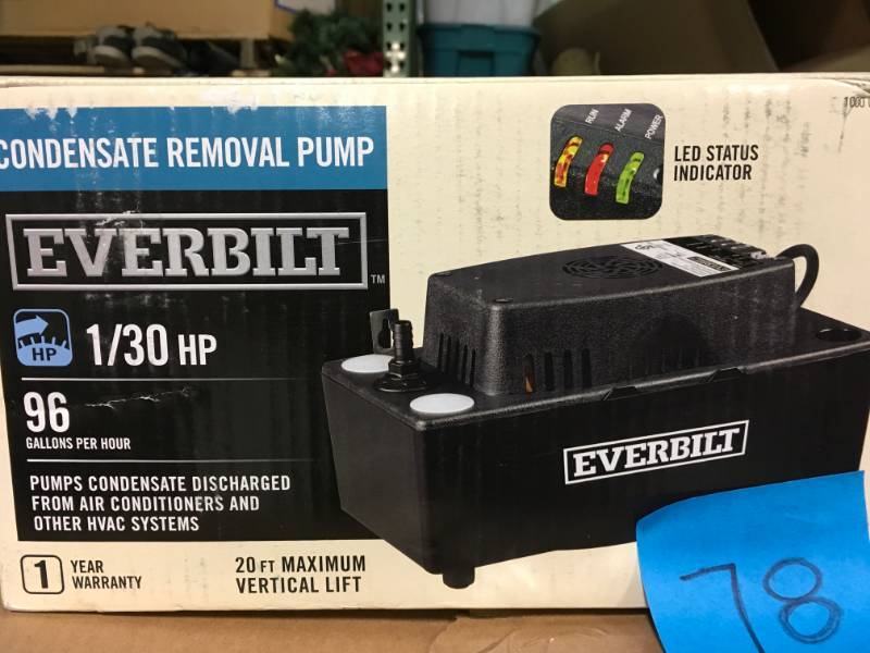 lot 78 image: Everbilt 120-Volt Condensate Removal Pump in very good condition