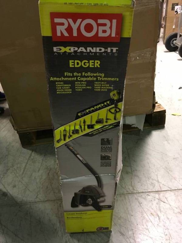 lot 83 image: RYOBI Expand-It 8 in. Universal Straight Shaft Edger Attachment in very good condition