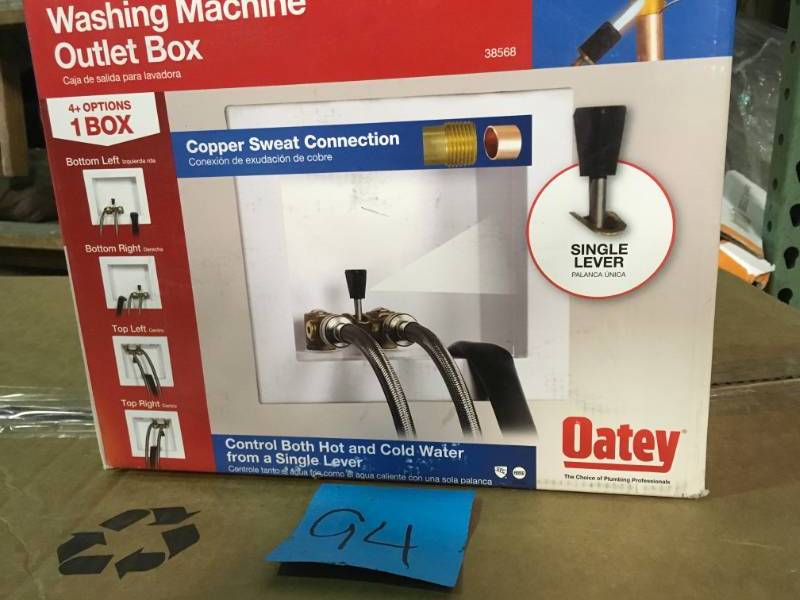 lot 94 image: Oatey Quadtro 2 in. Copper Sweat Washing Machine Outlet Box in very good condition